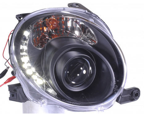 Set headlights DRL-Look suitable for Fiat 500 2007- - Black, Image 2