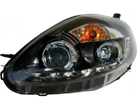 Set headlights DRL-Look suitable for Fiat Grande Punto 2005-2008 - Black, Image 2