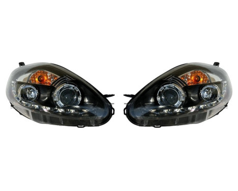 Set headlights DRL-Look suitable for Fiat Grande Punto 2005-2008 - Black