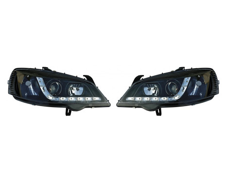 Set headlights DRL-Look suitable for Opel Astra G 1998-2003 - Black