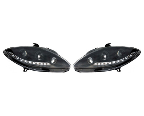 Set headlights DRL-Look suitable for Seat Leon/Altea/Toledo 2005-2009 - Black