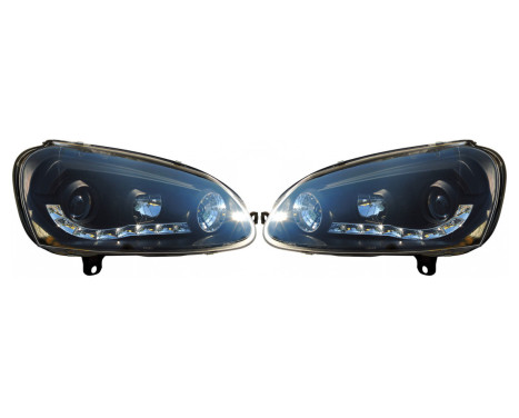 Set headlights DRL-Look suitable for Volkswagen Golf V 2003-2008 - Black