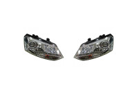 Set headlights DRL-Look suitable for Volkswagen Polo 6R 2009-2014 - Black - incl. Motor