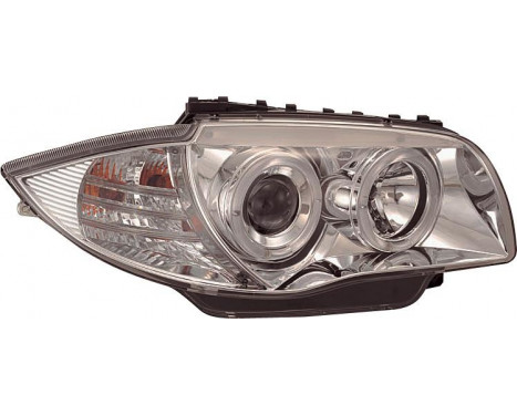 Set headlights suitable for BMW 1-Series E81/E87 2004-2011 - Chrome - incl. Angel-Eyes, Image 2