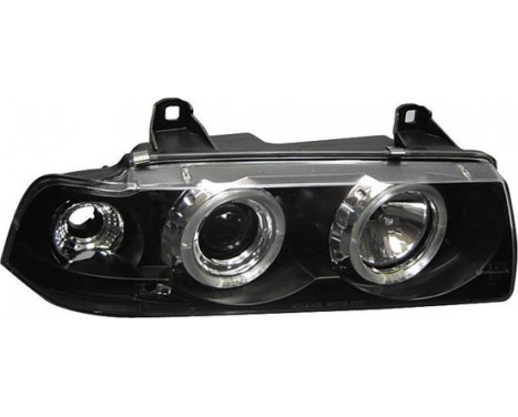 Set headlights suitable for BMW 3-Series E36 Sedan/Touring - Black - incl. Indicators & Angel-Eyes, Image 2