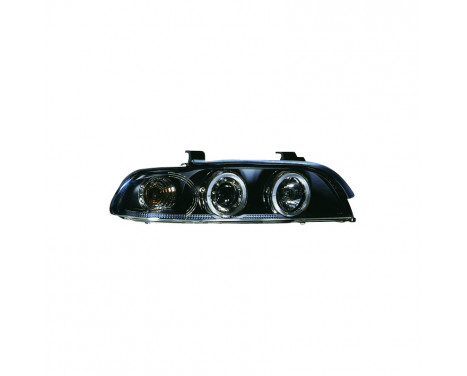 Set headlights suitable for BMW 5-Series E39 1996-2003 - Black - incl. Angel-Eyes & Motor, Image 2