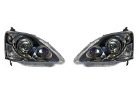 Set headlights suitable for Honda Civic HB 2001-2005 - Black