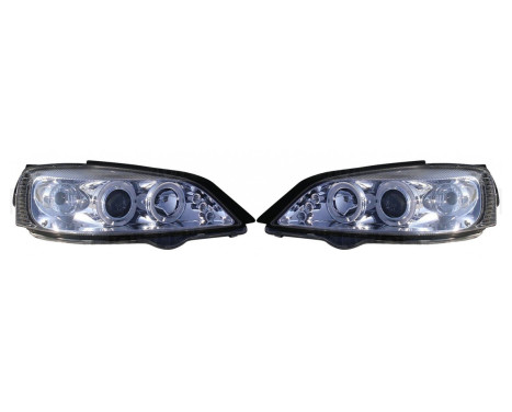 Set headlights suitable for Opel Astra G 1998-2003 - Chrome - incl. Angel-Eyes - Type 2