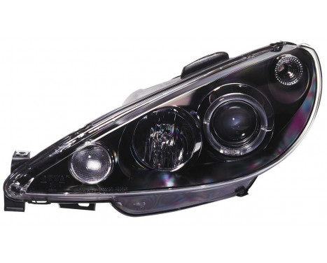 Set headlights suitable for Peugeot 206 1998-2002 excl. GTi - Black - incl. Angel-Eyes, Image 2