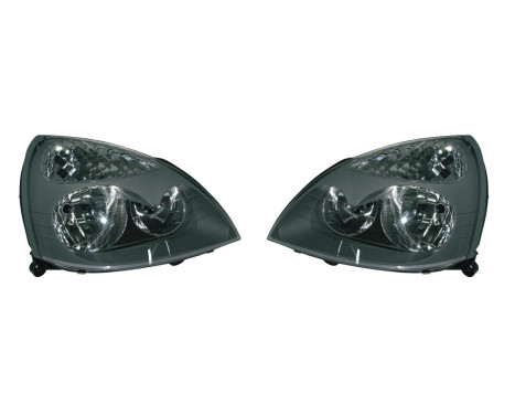 Set headlights suitable for Renault Clio II Facelift 2001-2005 - Black/Clear