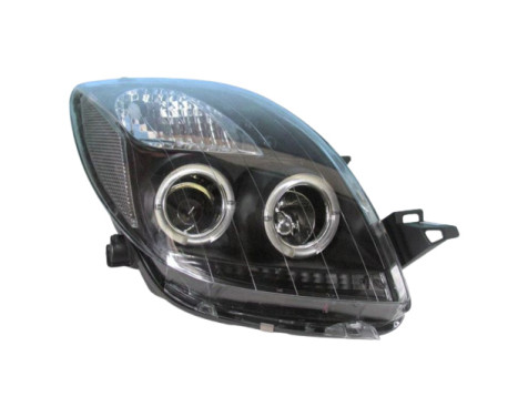 Set headlights suitable for Toyota Yaris II 2006-2011 - Black - incl. Angel-Eyes, Image 2