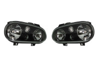 Set headlights suitable for Volkswagen Golf IV 1998-2003 - Black - incl. fog lights
