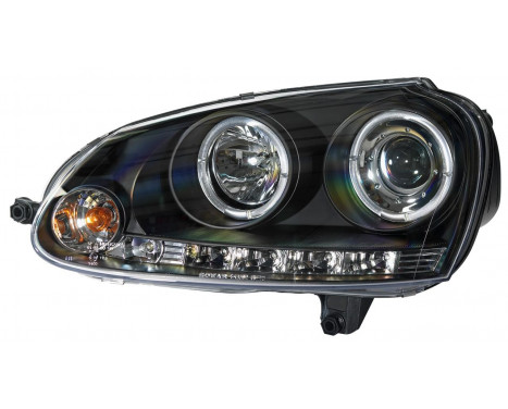 Set headlights suitable for Volkswagen Golf V 2003-2008 - Black - incl. Angel-Eyes, Image 2