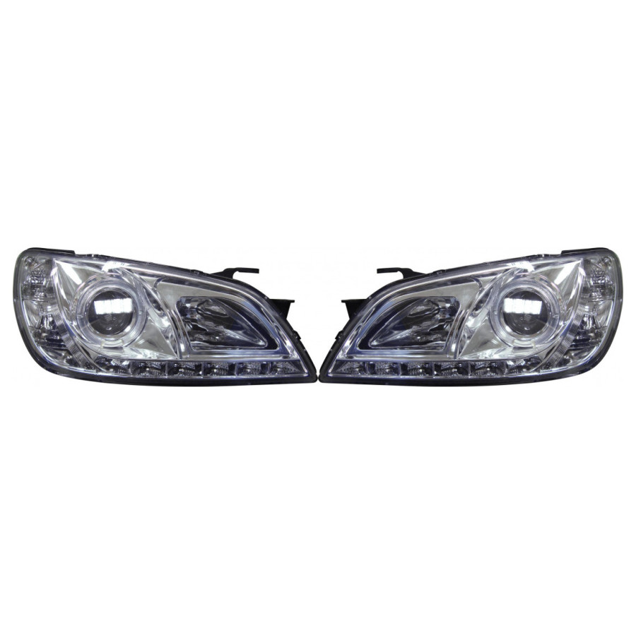 Phare universel plastique chromé 3 eyes LED - Moto Vision