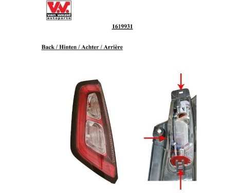 Combination Tail Light 1619931 Van Wezel, Image 2
