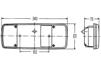 Hella lamp glass for taillight 9EL 122 689-051