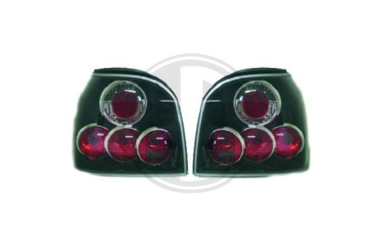 Rear lamps suitable for Volkswagen Golf III 92-97 Black (4xR) 2212595 Diederichs