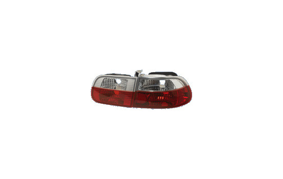 Set of taillights suitable for Honda Civic HB 3-door 1992-1995 - Red/Crystal DL HOR23 AutoStyle