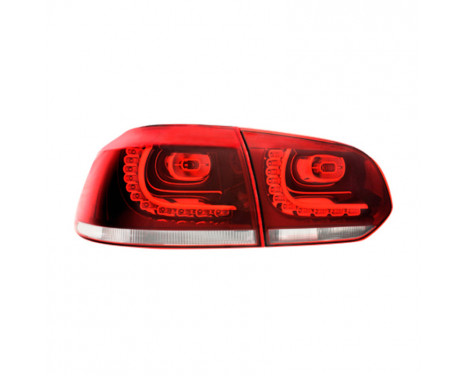 Set R-Look LED suitable for Taillights Volkswagen Golf VI 2008-2012 excl. Variant - Red / Clear DL VWR95LRC AutoStyle
