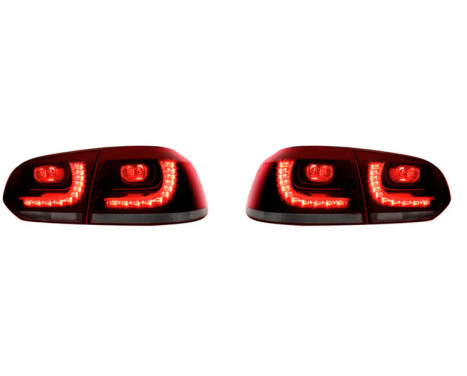 Set R-Look LED Tail lights suitable for Volkswagen Golf VI 2008-2012 excl. Variant - Red / Smoke 441-19B3F4LD-AE AutoStyle