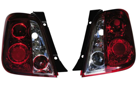 Set Taillights suitable for Fiat 500 2007- - Red/Clear DL FIR09CR AutoStyle