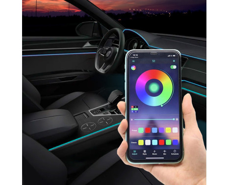 AutoStyle 10-Piece Multi-Color LED Interior Mood Lighting with App Control & 8-meter Optical F