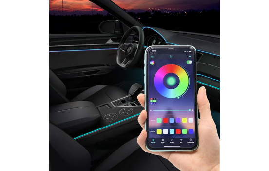AutoStyle 10-Piece Multi-Color LED Interior Mood Lighting with App Control & 8-meter Optical F