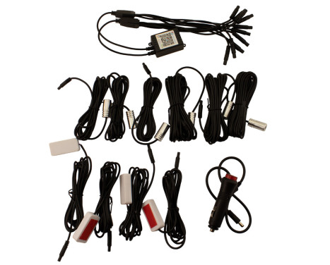 AutoStyle 10-Piece Multi-Color LED Interior Mood Lighting with App Control & 8-meter Optical F, Image 2