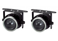Set of universal fog lights Clear H3-12V-55W 50x112mm + ECE-R19 E-mark