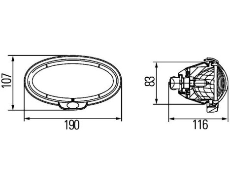 Werkl Oval 90 recessed front verl 12V HB3, Image 3