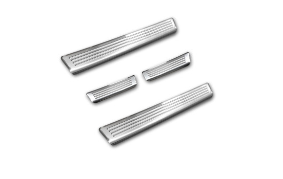 Molduras de umbral de puerta de acero inoxidable aptas para BMW X6 (G06) 2019- 'Lines' - 4 piezas, Imagen 5
