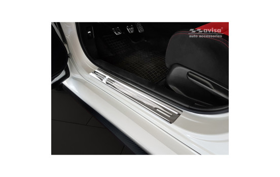 Molduras de umbral de puerta de acero inoxidable aptas para Honda Civic X HB de 5 puertas 2017 - 'Sportline' - 4