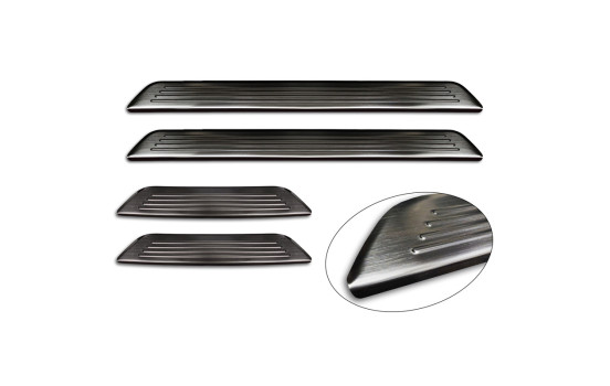 Molduras de umbral de puerta de acero inoxidable negro aptas para Honda ZR-V (RZ4) 2023- - 'Líneas' - 4 piezas, Imagen 5