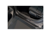 Molduras de umbral de puerta de acero inoxidable negro aptas para Hyundai Kona II 2023- - 'Líneas' - 4 piezas