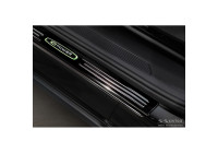 Molduras de umbral de puerta de acero inoxidable negro aptas para Volkswagen ID.4 2020- 'E-Power' - 4 piezas