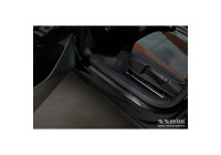 Molduras de umbral de puerta de acero inoxidable negro aptas para Volkswagen ID.4 2020- 'Lines' - 4 piezas