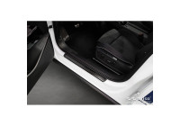 Molduras de umbral de puerta de acero inoxidable negro aptas para Volkswagen ID.5 2021- - 'Lines' - 4 piezas