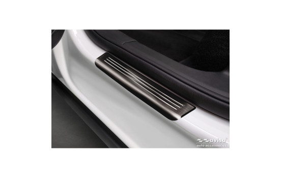 Molduras de umbral de puerta de acero inoxidable negro aptas para Volkswagen ID.5 2021- - 'Lines' - 4 piezas, Imagen 4