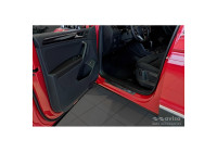 Molduras de umbral de puerta de acero inoxidable negro aptas para Volkswagen Tiguan II 2016-2020 y FL 2020- 'Híbrid