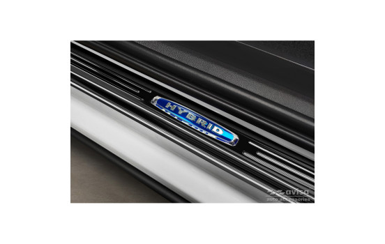 Molduras de umbral de puerta de acero inoxidable negro aptas para Volkswagen Touareg III 2018- 'Híbrido' - 4 pi, Imagen 3
