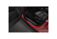 Molduras de umbral de puerta de acero inoxidable negro brillante aptas para Volvo XC40 2018- 'Híbrido' - 4 piez
