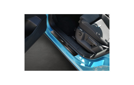 Molduras de umbral de puerta de acero inoxidable negro compatibles con Ford Tourneo Connect III 2022 - 'Exclusive Ed, Imagen 2
