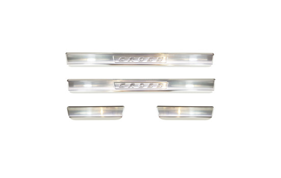 Molduras de umbral de puerta de acero inoxidable Volkswagen T-Cross 2018 - 'Cross' 4 piezas, Imagen 3