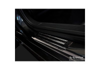 Molduras de umbral de puerta de carbono negro 3D compatibles con Volkswagen Tiguan II 2016-/Arteon 2017-/Passat Sedan y 