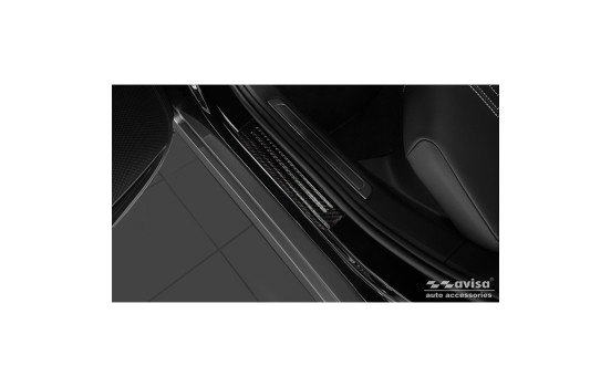 Molduras de umbral de puerta de carbono negro 3D compatibles con Volkswagen Tiguan II 2016-/Arteon 2017-/Passat Sedan y , Imagen 2