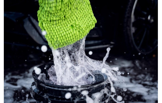 Guante de lavado de chenilla verde claro, Imagen 3