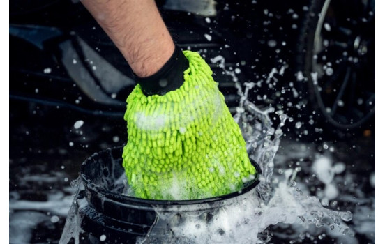 Guante de lavado de chenilla verde claro, Imagen 4