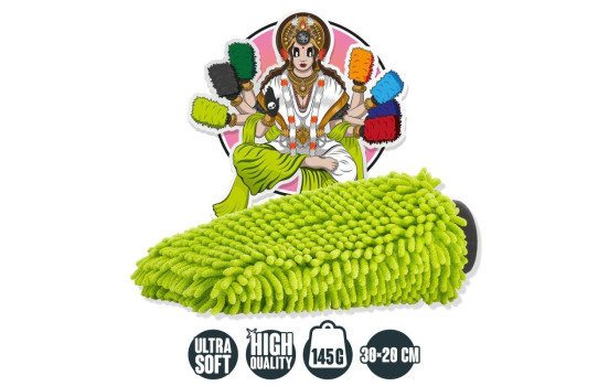 Guante de lavado de chenilla verde claro, Imagen 2