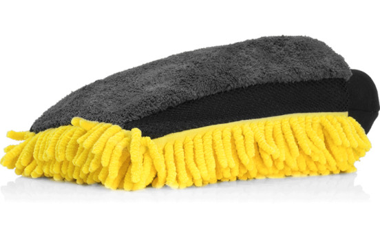 Guante de lavado de microfibra Nuke Guys 3 Way Wonder amarillo