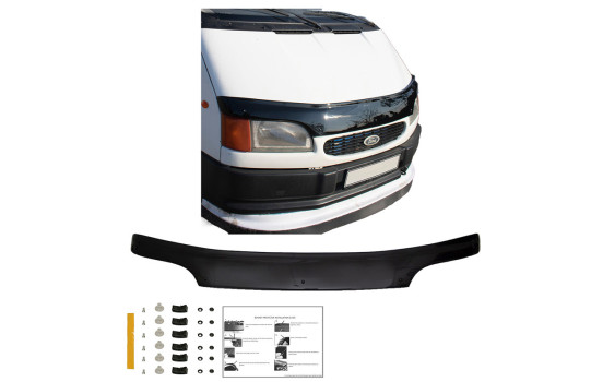 Protector de capó unidireccional (antigravilla) compatible con Ford Transit MK5 1993-2002 - Negro brillante, Imagen 3